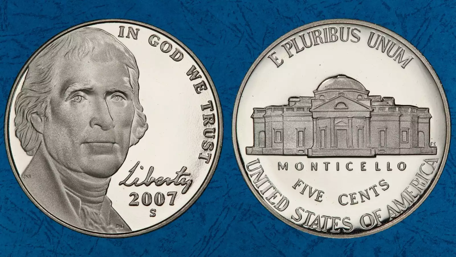 2007 Jefferson nickel Monticello steps comparison: standard weak steps vs Full Steps designation